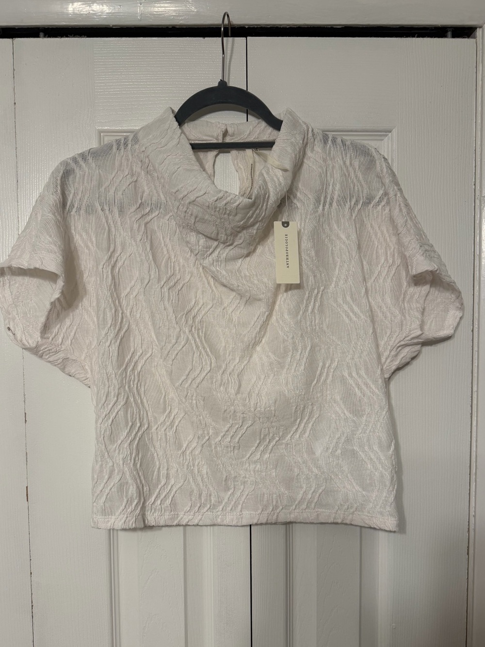 NWT Anthropologie Dolan Cowl Neck Top Size S White